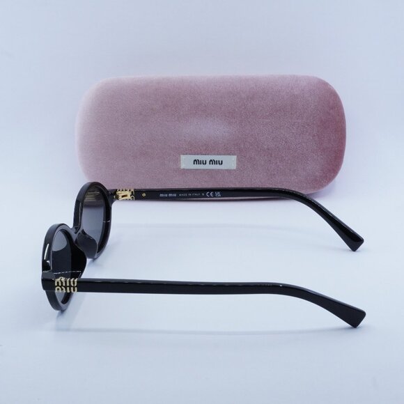 Miu Miu MU04ZS 1AB5S0 Oval Women Sunglasses - Black/Grey main image 4